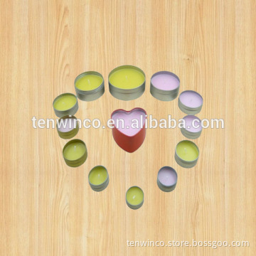 Heart Shaped Candle Tin Can Set